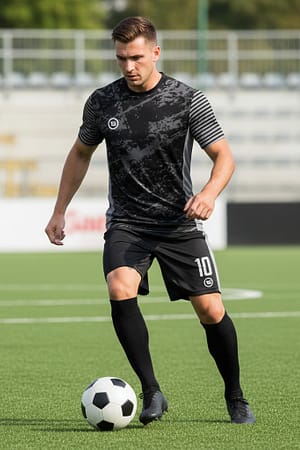 Soccer Uniform Kit – Stripe Black (Jersey + Short + Calcetas · Adult / Youth / Kids · Personalizable)